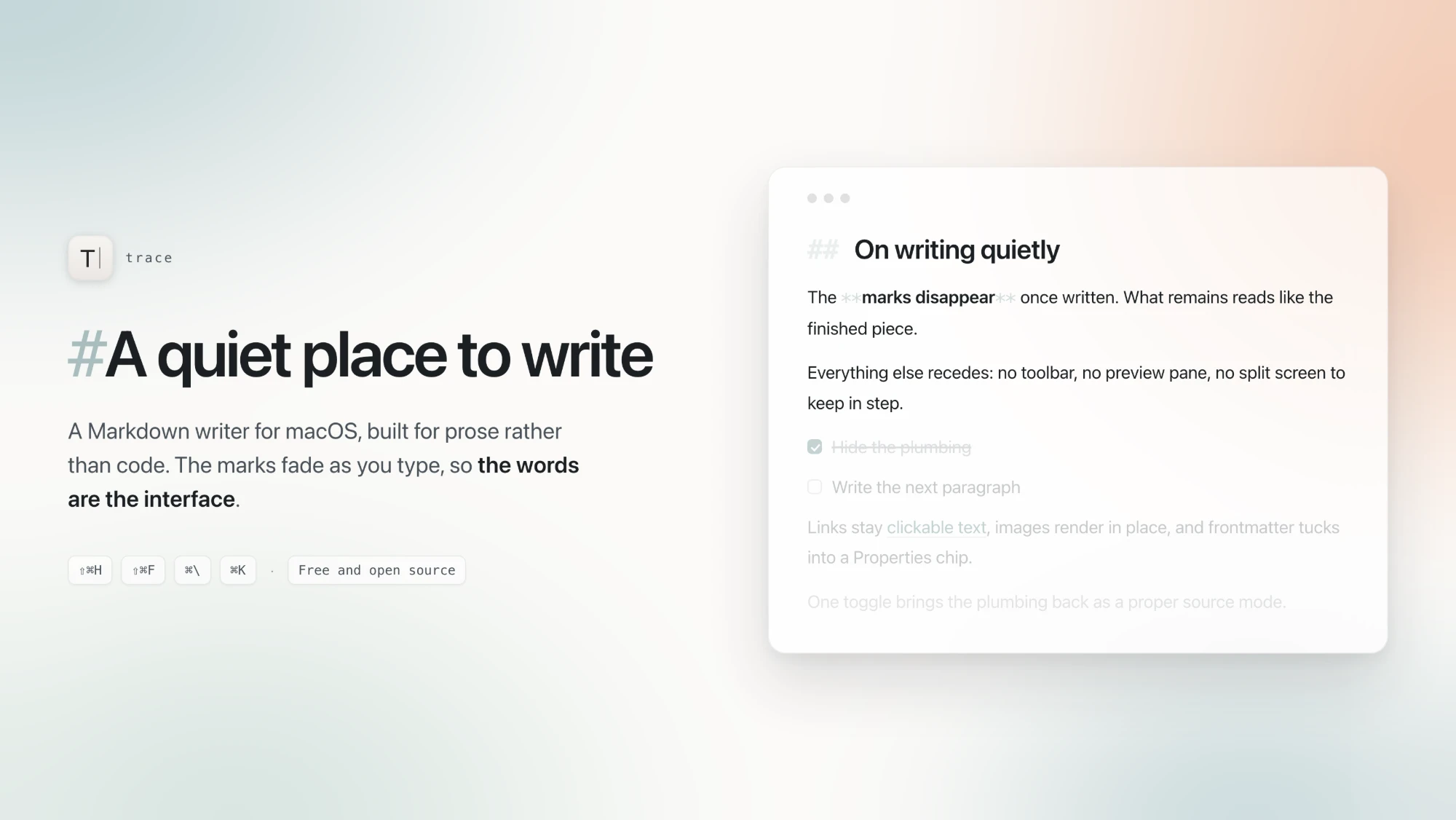 Trace markdown editor